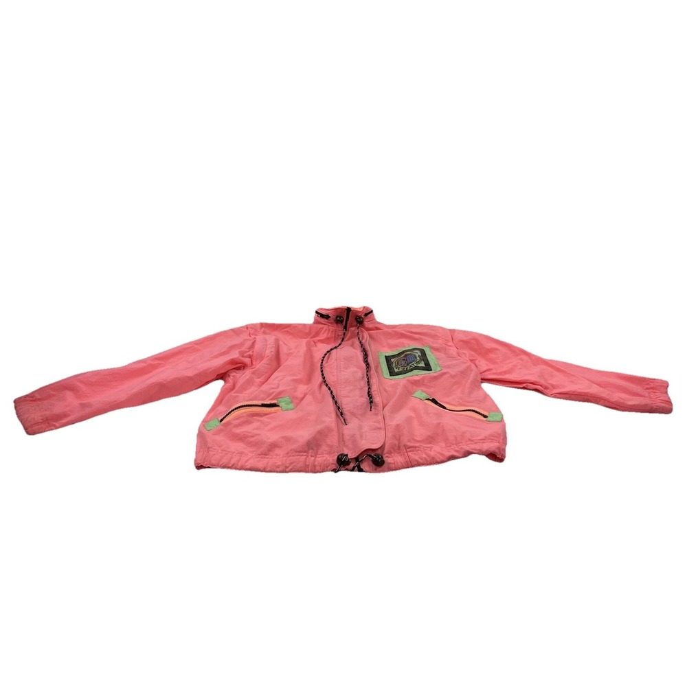 Vintage Recreation Women's 80s 90s Neon Track Jacket Medium? Windbreaker Hood‎